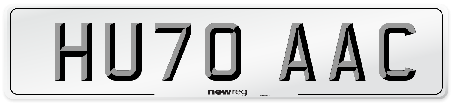 HU70 AAC Number Plate from New Reg